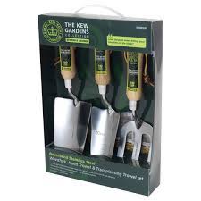Garden tool gift set uk. Royal Botanic Gardens Kew By Spear Jackson 3 Piece Gardening Tool Gift Set Stainless Steel