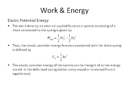 If you always mean the corkscrew spring from elastic materials, then yes, every deviation from the stationary position increases the potential energy. Work Energy Emt 181 Physics For Electronics Work