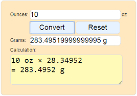 Convert Ounces To Grams Weight Calculator Ounces To Grams Conversion Online Weight Calculator Online W Weight Calculator Weight Conversion Math Calculator