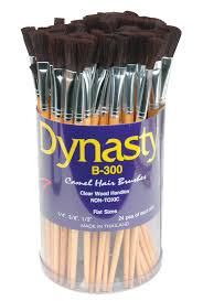 These days, many manufacturers have started labeling the sections of the display to make it a little easier to choose. Dynasty B 300 Flat Cylinder Multi Purpose Camel Hair Short Wood Handle Paint Brush Set Assorted Size Set Of 72