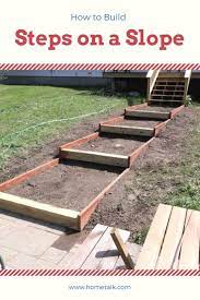 How To Built Steps On A Slope Sloped Backyard How To Build Steps Concrete Backyard