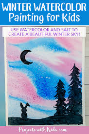 Cut out the butterfly silhouette. Watercolor Winter Silhouette Art Project For Kids To Make Projects With Kids