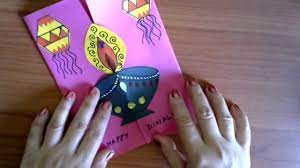 Be enjoy and have fun with your new diwali card maker app here in the app store. Diy Diwali Card Making Ideas Easy Handmade Decorative Diya Greeting Card Youtube