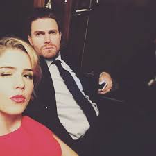 Emilybett On Instagram When You Wanna Duck Face But Bae Is Legit Scared Amelladventures Emily Bett Rickards Stephen Amell Arrow Oliver And Felicity