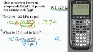 How To Convert Pressure Units Kpa Psi Youtube