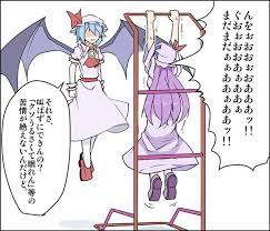 パチュリー ノーレッジ vs ぶら下がり健康器 パチュリー 東方 かわいい イラスト