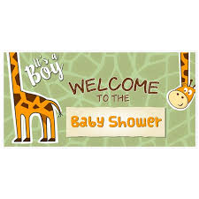 Giraffe baby shower decorations for boy. Boy Giraffe Baby Shower Banner Walmart Com Walmart Com