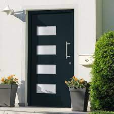 Porte entrée pvc ou alu. Porte D Entree Aluminium Et Pvc Anthracite 110x210 Cm Vidaxl Leroy Merlin