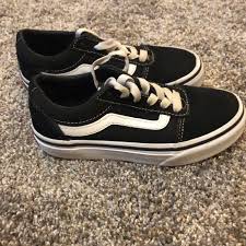 Kids Size 12 Black And White Vans Old School Laces Could Use A Wash But Otherwise Great Condition Black And White Vans Vans Vans Old Skool
