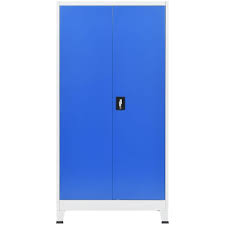 Disponiamo di armadi ad ante scorrevoli, ante battenti o scaffalature aperte, compreso i mobili classificatori nelle versioni a 2 /3. Vidaxl Armadio Per Ufficio In Metallo 90x40x180 Cm Grigio E Blu Eprice