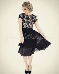 Olivia Lace Chiffon Modest Dress In Black Modest Dresses Semi Formal Dresses Modest Chiffon Lace Dress