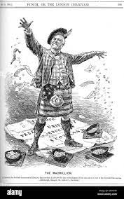 Karikatur Von Bernard Partridge Von Scottish - Amerikanische Industrielle,  Großindustriellen Und Philanthrop Andrew Carnegie (1835-1919) Als  'Smacmillion'. Carnegie Führte Die Expansion Der Amerikanischen  Stahlindustrie Im Späten 19. Jahrhundert Und ...