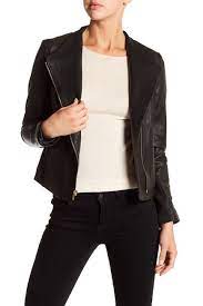 Cole Haan Asymmetrical Front Zip Leather Jacket Nordstrom Rack Zipped Leather Jacket Leather Jacket Leather Jacket Black