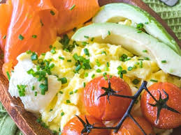 Sheet pan eggs with smoked salmon, cream cheese and dill. Smoked Salmon Breakfast Bowl Living Chirpy