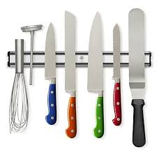 Kitchencraft Large Deluxe Wall Mounted Magnetic Knife Rack 45 Cm 1 Ft 5 5 In Porte Couteau Choses De Cuisine Support Couteau