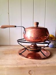 Stockli Netstal Swiss Hammered Copper Fondue Set Forks Vintage Switzerland 1960s Vintage Copper Tray Vintage Kitchen