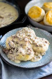 Image result for sausage gravy biscuits