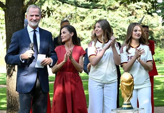 The Spanish Royal Family Welcomes World Cup Winning Team to Zarzuela Palace