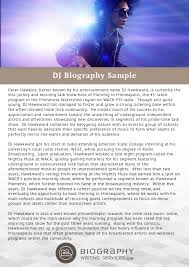 How to make a medium length artist bio. Dj Biography Sample By Bestbiographysamples On Deviantart