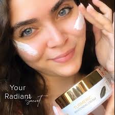Say hello to brighter, more even-toned skin with our magical  turmeric-infused whitening cream! 🌟 🍃 Packed with the goodness of natural  ingredients, our cream not only helps to fade dark spots and