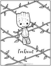 The last jedi and baby groot from guardians of the galaxy vol.2. Free Printable Coloring Page I M Baby Groot Coloring Home