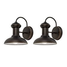 Globe Electric Jameson 1 Light Oil Rubbed Bronze Outdoor Wall Lantern Sconce 2 Pack 44305 The Home Depot