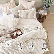 Amazon.com: Geniospin Luxury Fluffy Queen Comforter Set-3 Pieces, Ivory  Comforter Queen Size All Seasons, Faux Fur Bedding Set, Plush Fuzzy  Comforter(Ivory, 90''x90'') : Home & Kitchen