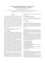 Son siège social est situé à sunnyvale en californie. Pdf Does Prosodic Similarity Matter In L2 Production The Case Of Korean Learners Of French