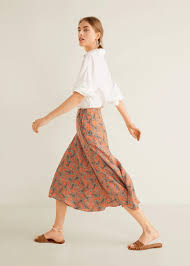 mango midi skirt pattern people cutout paisley pattern