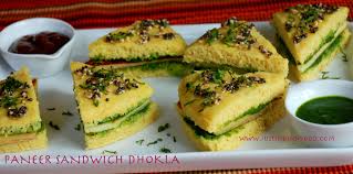 Paneer Sandwich Dhokla Dhokla Paneer Sandwich Indian Food Recipes