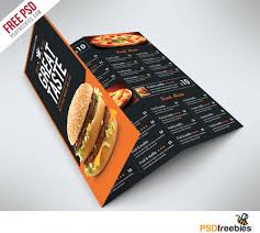 Fast Food Menu Trifold Brochure Free Psd Psdfreebies Com Fast Food Menu Food Menu Food Menu Template