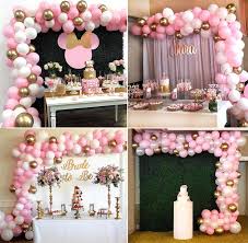 Balloon Garland Arch Kit 16ft Long 112pcs Pink White Gold Etsy In 2020 Birthday Balloons Balloon Garland Minnie Mouse Party Decorations