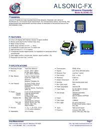 ‌ 1755 east nine mile road, p.o. Alsonic Fx Flow Measurement Manufactured Goods