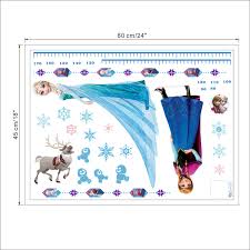 Lovely Elsa Anna Princess Wall Stickers Home Decoration Girls Wall Decals Frozen Mural Art Growth Chart For Kids Height Measure