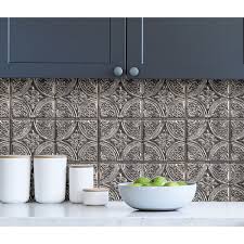 To aid in installation, faux metal panels are 24.5 inches wide and 18.5 inches tall, the height being. Nh3922 Camden Antique Silver Faux Tin Peel And Stick Backsplash Tiles By Inhome