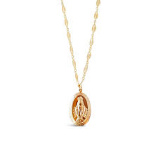 14k gold virgin mary necklace. Large Virgin Mary Necklace Gold Or Silver Glamrocks