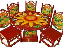 Carved Hand Painted Mexican Table Sets Mexican Home Decor Hand Painted Mexican Table Setting