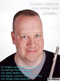 WSU Professor of Flute Dr. Christopher Chaffee will be hitting the road to  perform with Mr. Steven Aldredge! Safe travels to both of you and break a  leg! #wsumusic #wrightstate Wright State