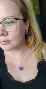 Lilac Floral Pendant Necklace: Handmade Polymer Clay Jewelry