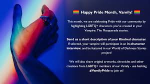 Lgbt pride month, observed in june, is celebrated around the u.s. Frohen Pride Month Vamily World Of Darkness News