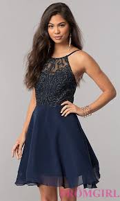 Embroidered Bodice Short Chiffon Homecoming Dress Homecoming Dresses Short Homecoming Dresses Short Cheap Homecoming Dresses