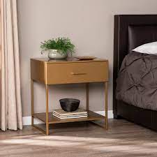 Shop metal nightstands from ashley furniture homestore. Theodin Metal Nightstand Contemporary Gold Walmart Com Walmart Com
