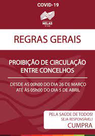 A circulação entre concelhos está proibida desde as 00:00 de hoje e até às 23:59 de quem tiver de circular entre concelhos por motivos profissionais vai ter de apresentar às autoridades uma. Proibicao De Circulacao Entre Concelhos Camara Municipal De Nelas