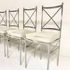 Pair of baysdale rustic oak ladder back dining chairs with brown pu seat. 1