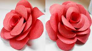 Paper Flowers Rose Diy Tutorial Easy For Children Origami Flower Folding 3d For Kids For Beginners Paper Roses Tutorial Paper Flower Tutorial Paper Flowers Diy