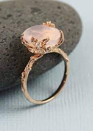 Handmade Pink Gold Oval Rose Quartz Ring Rose Quartz Ring Quartz Ring Jewelry
