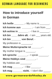 How To Introduce In German Pdf Basic German Words German For Beginners German Worksheet Basic Ge German Phrases Learning German Language German Grammar