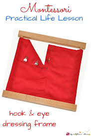 Montessori Practical Life Lesson The Hooks And Eyes Dressing Frame Practical Life Montessori Practical Life Life Lessons