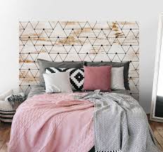 You will get a unique headboard designed specifically for your bedroom. Geometric Triangle Lines Headboard Sticker Tenstickers