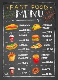 Template Desain Menu Makanan Cepat Saji Dengan Tulisan Kapur Ai Free Desain Menu Makanan Cepat Poster Makanan